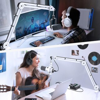 Foto 7 | Foto 7 | Soporte Con Brazo Para Micrófono Fifine Bm63 Blanco Resistente - Venta Internacional.