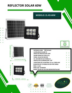Foto 2 | Foto 2 | Reflector Solar De Led 60w