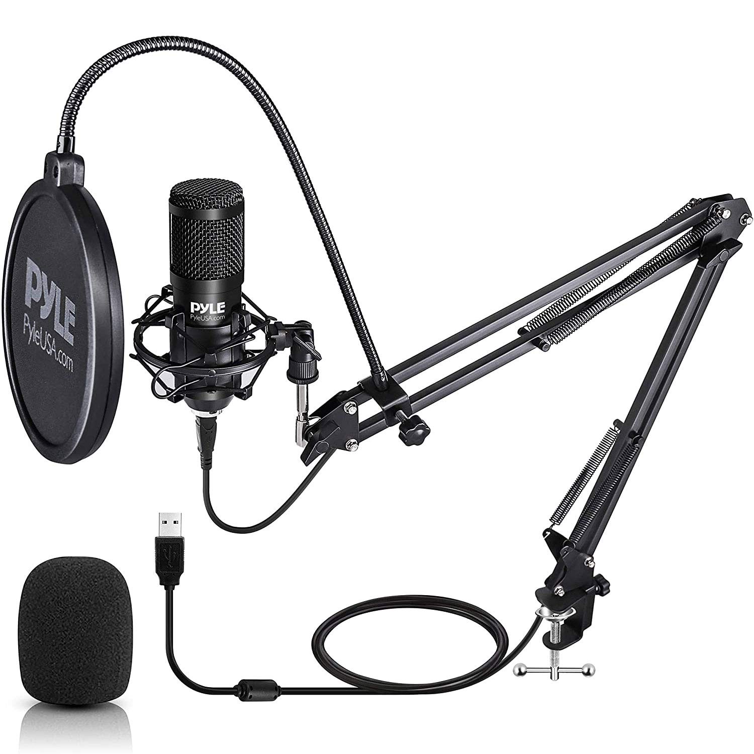 Kit De Micrófono Usb Boom Mic Pyle Pdmikt140 Para Juegos Color Negro ...