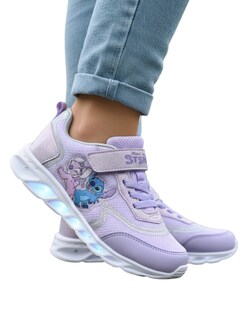 Foto 8 | Foto 8 | Tenis Luces Led Stitch Y Angel Morados Disney Confort Ligeros Velcro