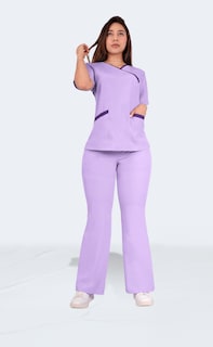 Foto 5 | Foto 5 | Uniforme Quirúrgico Dama Antifluido Semi Campana Morado Claro Sea Brazil