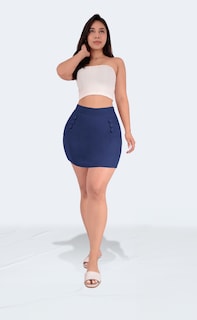 Foto 4 | Foto 4 | Falda Short Azul Marino Con Botones Laterales Sea Brazil