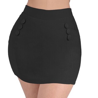 Foto 1 | Foto 1 | Falda Short Negra Con Botones Laterales Sea Brazil