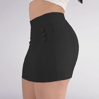 Foto 2 | Foto 2 | Falda Short Negra Con Botones Laterales Sea Brazil