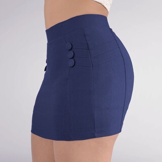 Foto 2 | Foto 2 | Falda Short Azul Marino Con Botones Laterales Sea Brazil