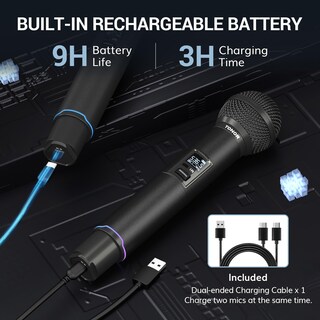 Foto 4 | Foto 4 | Sistema De Micrófono Inalámbrico Tonor Tw750 2x100 Uhf Recargable - Venta Internacional.