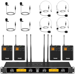 Foto 1 | Foto 1 | Sistema De Micrófono Inalámbrico Tonor Uhf Con 4 Lavalier/auriculares - Venta Internacional.