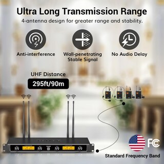 Foto 3 | Foto 3 | Sistema De Micrófono Inalámbrico Tonor Uhf Con 4 Lavalier/auriculares - Venta Internacional.