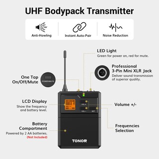 Foto 4 | Foto 4 | Sistema De Micrófono Inalámbrico Tonor Uhf Con 4 Lavalier/auriculares - Venta Internacional.
