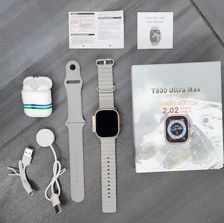 Foto 5 | Foto 5 | Kit Smartwatch T800 Ultra Con Monitoreo Fitness Notificaciones De Correas Y Audífonos Bluetooth Color Gris.