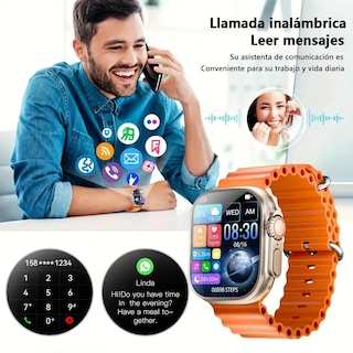 Foto 8 | Foto 8 | Kit Smartwatch T800 Ultra Con Monitoreo Fitness Notificaciones De Correas Y Audífonos Bluetooth Color Negro.