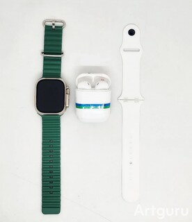 Foto 7 | Foto 7 | Kit Smartwatch T800 Ultra Con Monitoreo Fitness Notificaciones De Correas Y Audífonos Bluetooth Color Verde.