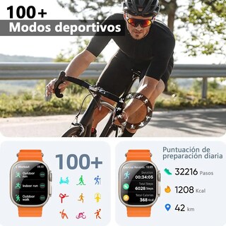Foto 8 | Foto 8 | Kit Smartwatch T800 Ultra Con Monitoreo Fitness Notificaciones De Correas Y Audífonos Bluetooth Color Verde.