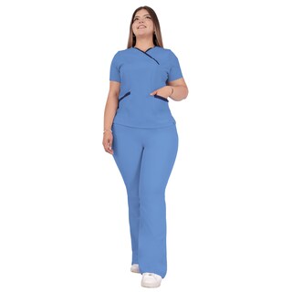 Foto 1 | Foto 1 | Uniforme Quirúrgico Dama Antifluido Semi Campana Azul Sea Brazil