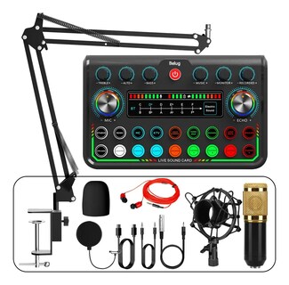 Foto 4 | Foto 4 | Micrófono Condensador y Tarjeta Sonido Mezclador Belug con Accesorios