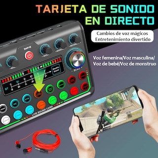Foto 5 | Foto 5 | Micrófono Condensador y Tarjeta Sonido Mezclador Belug con Accesorios