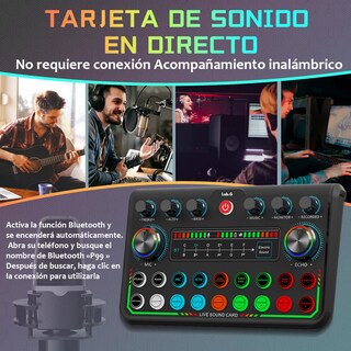 Foto 2 | Foto 2 | Micrófono Condensador y Tarjeta Sonido Belug Mezclador con Accesorios