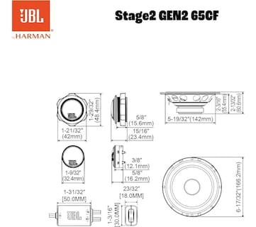 Foto 5 | Foto 6 | Set de Medios JBL Stage2 65cf Gen 2 6.5 Pulgadas 720 W Máximo