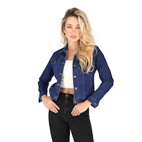 Chamarra Mezclilla Savage Monkey Azul Marino Para Mujer