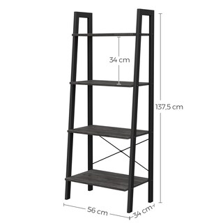 Foto 5 | Foto 5 | Estantería De Escalera De 4 Niveles Para Sala Dormitorio Cocina Oficina En Casa Marco Metálico Industrial
