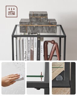 Foto 6 | Foto 6 | Estantería De Cristal De 5 Niveles Librería Expositor Cristal Templado Montaje Fácil Baño Sala Dormitorio Oficina