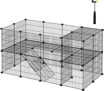 Foto 1 | Foto 1 | Parque Para Mascotas De 2 Niveles Jaula Modular Para Animales Pequeños Hámsters Conejos Cobayas Paneles De Malla