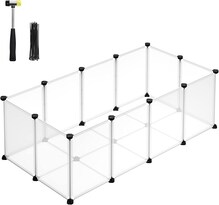 Valla Para Mascotas  Parque Para Cobayas Con Suelo  Recinto Interior De Plástico Transparente  125 X 63 X 42 Cm