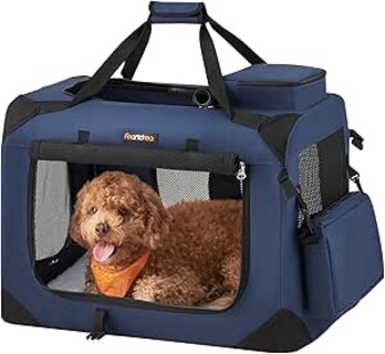 Foto 1 | Foto 1 | Transportín Para Gatos Y Perros Plegable Portátil Tela Oxford Marco De Acero 60 X 42 X 42 Cm