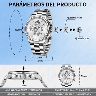 Foto 4 | Foto 4 | Reloj Eo Safe Imports Plateado para Hombre