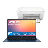 Combo Laptop Asus Vivobook 14 F1404 Intel Ci7-1355u 12gb 512gb Ssd W11h Azul + Impresora Hp