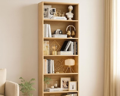 Foto 5 | Foto 5 | Librero  Estante Organizador Con 6 Compartimientos  Librero Organizador Y Minimalista (café Claro)  Bluelander