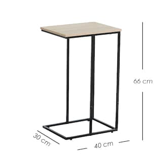 Foto 2 | Foto 2 | Mesa Auxiliar Alta Lateral Minimalista Industrial Ilios Innova. Estructura Metal Y Superficie Mdf  Para Sala De Estar