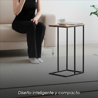 Foto 6 | Foto 6 | Mesa Auxiliar Alta Lateral Minimalista Industrial Ilios Innova. Estructura Metal Y Superficie Mdf  Para Sala De Estar