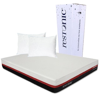 Foto 1 | Foto 1 | Colchón En Caja Restonic Lather Color Blanco King Size + 2 Almohadas Osos