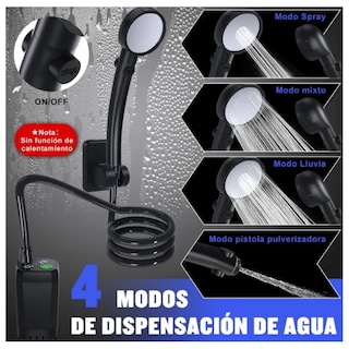Foto 4 | Foto 4 | Ducha Portátil Lab.g Para Camping Ducha Recargable Al Aire Libre Negro