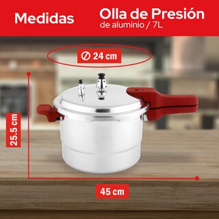 Foto 4 | Foto 4 | Olla De Presión De Aluminio Cookit 7l Con Vaporera Capc07