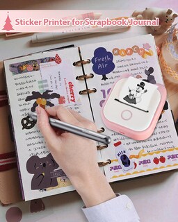 Foto 6 | Foto 6 | Impresora De Pegatinas Memoqueen T02 Mini Thermal Con 3 Rollos De Papel - Venta Internacional.