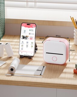 Foto 7 | Foto 7 | Impresora De Pegatinas Memoqueen T02 Mini Thermal Con 3 Rollos De Papel - Venta Internacional.