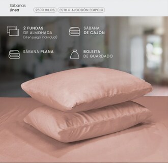 Foto 2 | Foto 2 | 2500 Hilos Tacto Suave Egipcio Premium Diseño De La Tela Rosa