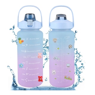Foto 2 | Foto 2 | Botella De Agua Lab.g Deportiva Anti Fugas Capacidad 2 L Azul C/violeta
