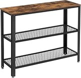 Mesa De Consola Mesa De Pasillo Con 2 Estantes De Malla Aparador Metal Diseño Industrial