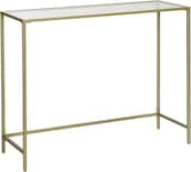 Mesa De Consola Mesa De Entrada Extremo Del Sofá Tablero De Vidrio Templado Marco De Metal Resistente Patas Ajustables