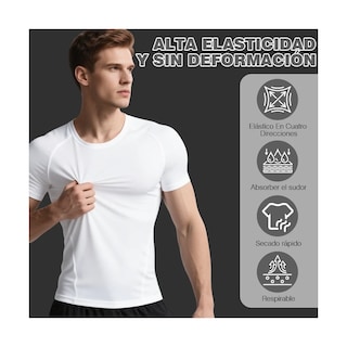 Foto 2 | Foto 2 | Juego De Playeras De Licra Con Compresión 4pz Talla G Eo Safe Imports Esi-21637 Blanco