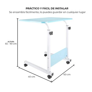 Foto 2 | Foto 2 | Mesa Escritorio Lateral Ajustable Con Ruedas Eo Safe Imports Esi-21627 Azul