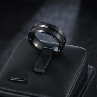 Foto 4 | Foto 4 | Kit 9 Piezas Anillo Hombre De Titanio Acero Inoxidable Talla: 7 Eo Safe Imports Esi-21674 Negro