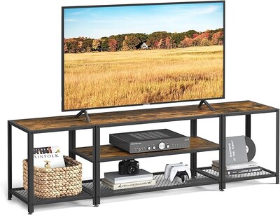 Foto 1 | Foto 1 | Mesa De Tv De 3 Niveles  Para Televisores De Hasta 75 Pulgadas  Mueble De Tv Con Estantes Abiertos  Gabinete De Tv Industrial