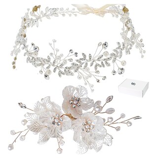 Foto 1 | Foto 1 | 2pcs Tocado De Novia El Cabello Pedreria Accesorios Tiara Eo Safe Imports Esi-21680 Plateado