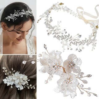 Foto 2 | Foto 2 | 2pcs Tocado De Novia El Cabello Pedreria Accesorios Tiara Eo Safe Imports Esi-21680 Plateado