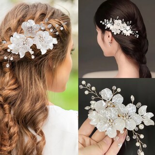 Foto 4 | Foto 4 | 2pcs Tocado De Novia El Cabello Pedreria Accesorios Tiara Eo Safe Imports Esi-21680 Plateado