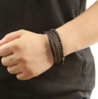 Foto 3 | Foto 3 | Pulsera Xtellar Deluxe De Cuero Unisex Con Ojo De Tigre Y Piedras Naturales